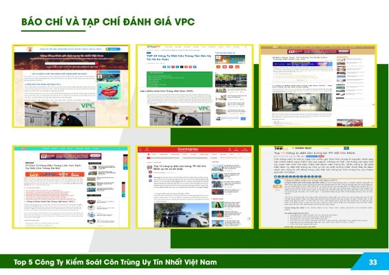 Các trang báo điện tử uy tín đều đưa tin đánh giá tích cực về Công ty kiểm soát côn trùng Việt Nam (VPC)